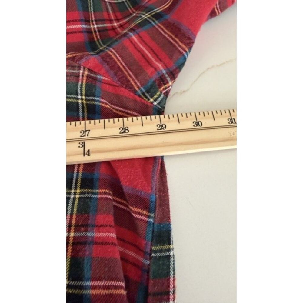 Lauren Ralph Lauren Nightgown 3X Red Plaid Button Front Flannel Holiday Maxi - Picture 8 of 9